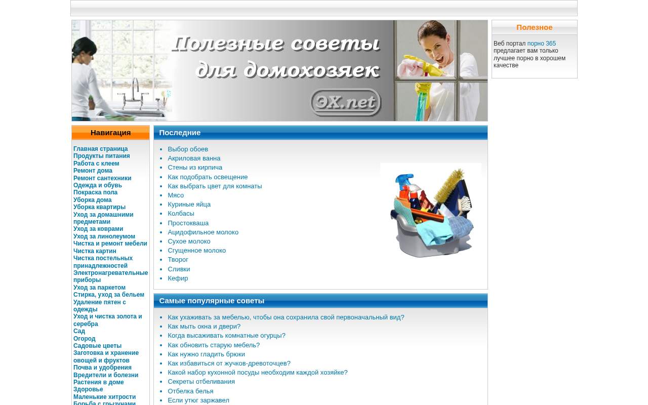 Главная страница: Полезные советы пригодятся домохозяйкам в их повсе