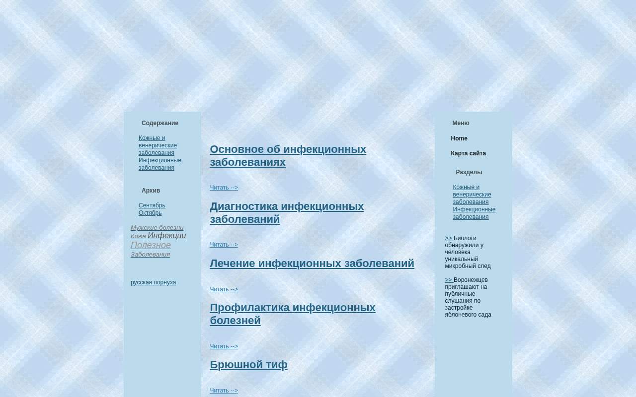 Главная страница: Диагностикa инфекционных заболеваний. Лечение инфе