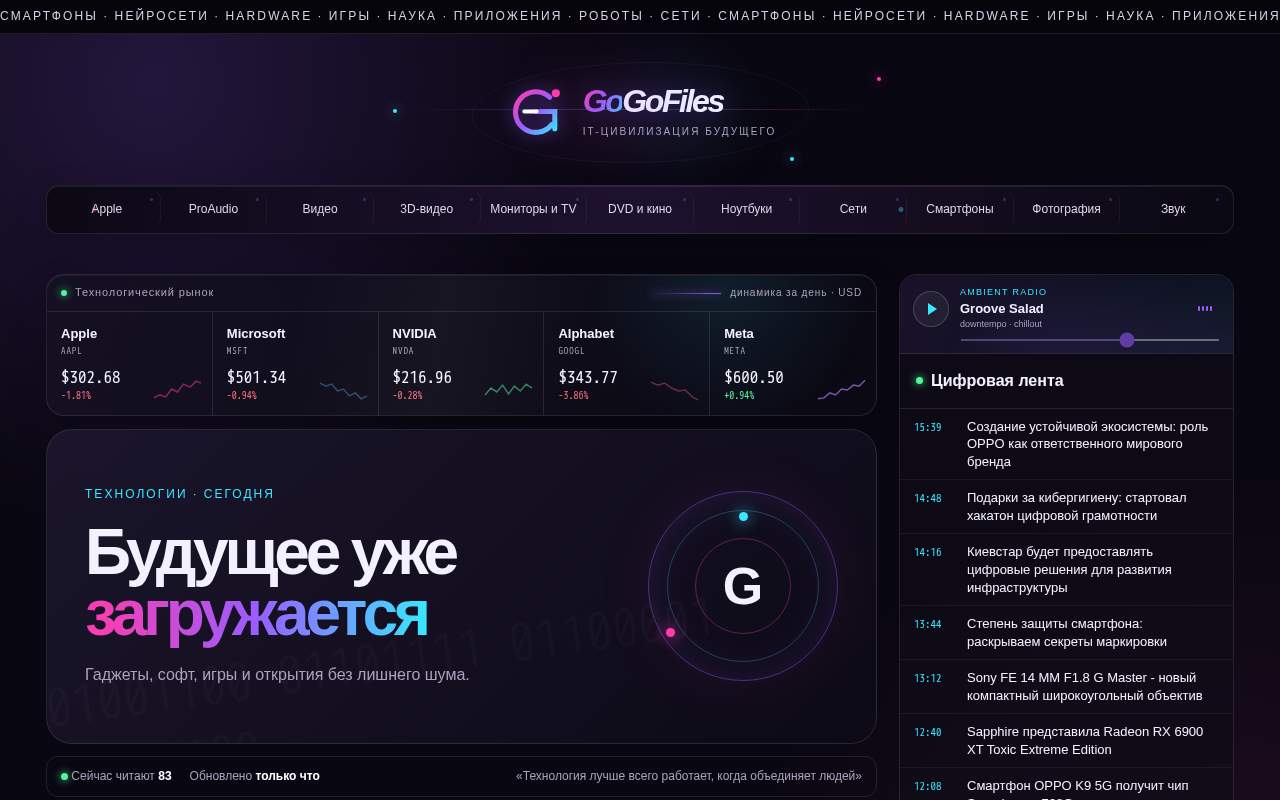 Главная страница: GoGoFiles