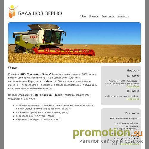 Архивное изображение: Сайт компании ООО "Балашов-Зерно"