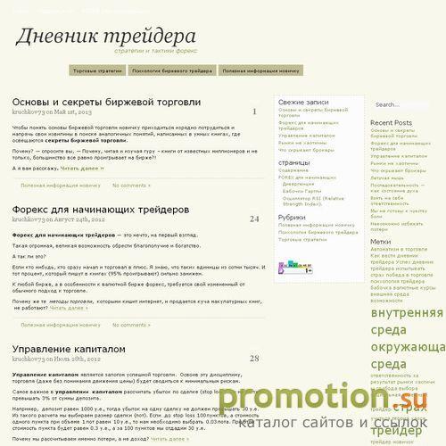 Архивное изображение: Дневник трейдера