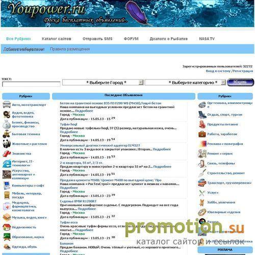 Архивное изображение: Доска объявлений Youpower.ru