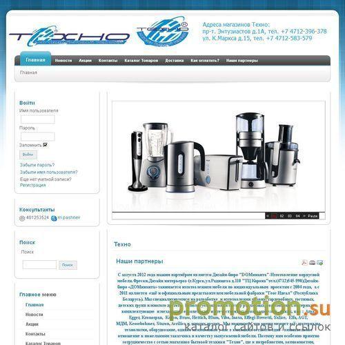 Архивное изображение: Сайт сети магазинов бытовой техники "Техно"