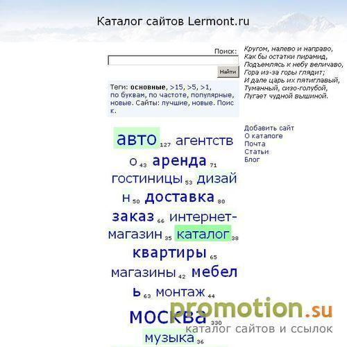 Архивное изображение: Каталог сайтов Lermont.ru