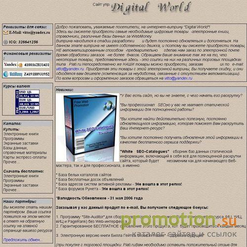 Архивное изображение: Интернет-витрина Digital World
